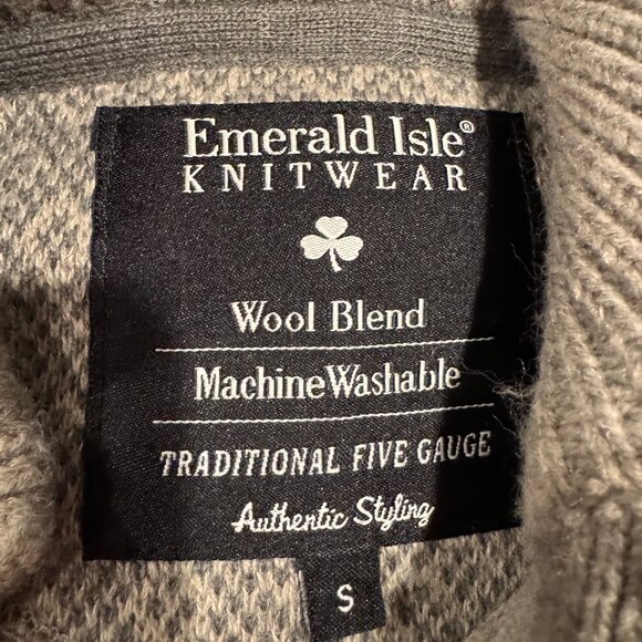 Men's NWOT Emerald Isle Knitwear Wool Blend Irish Burren Sweater Small Sweater - Picture 6 of 10